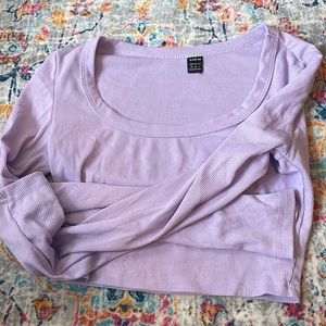 NWOT shein purple long sleeve crop top